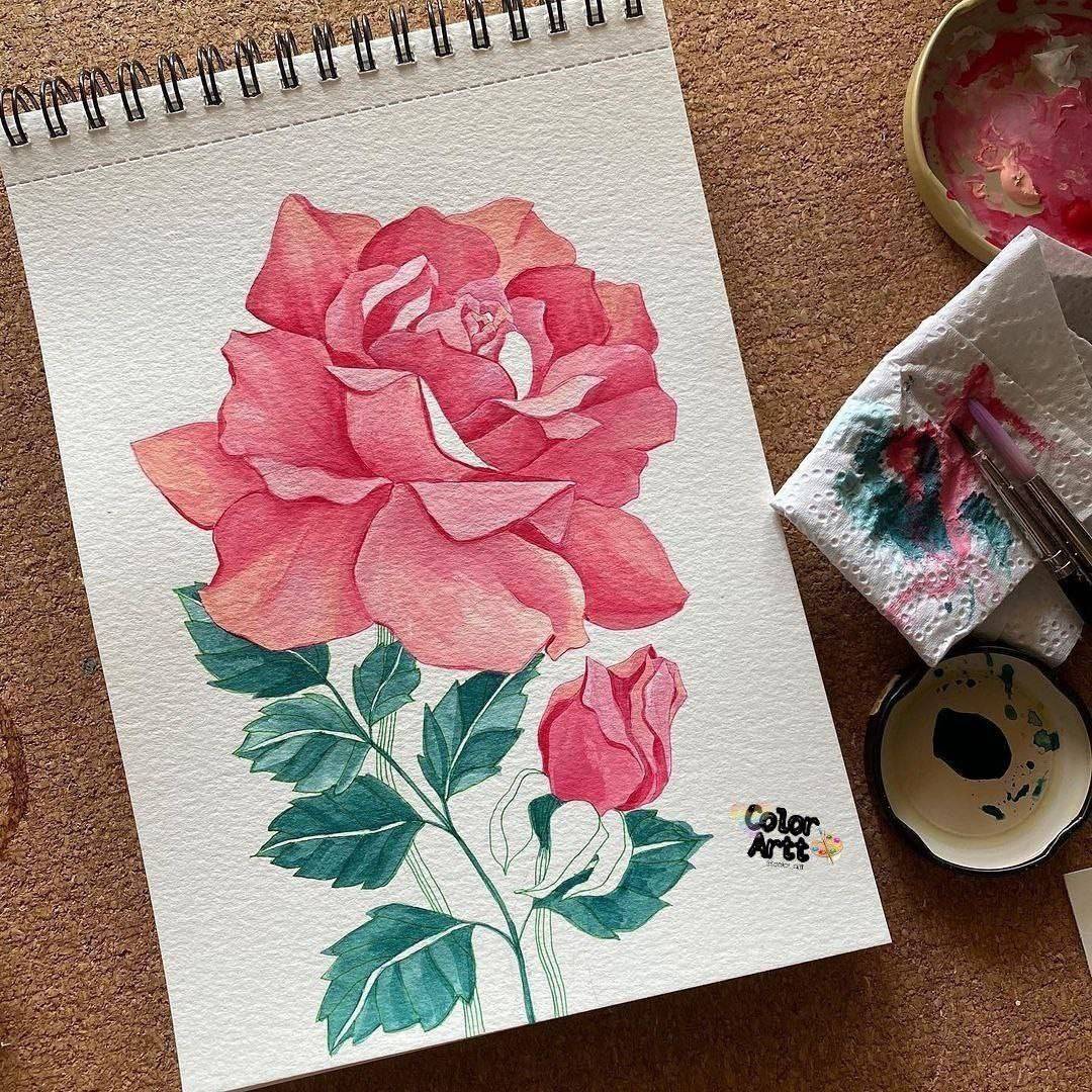 نقاشی گل — نقاشی و رنگ آمیزی باهوشک